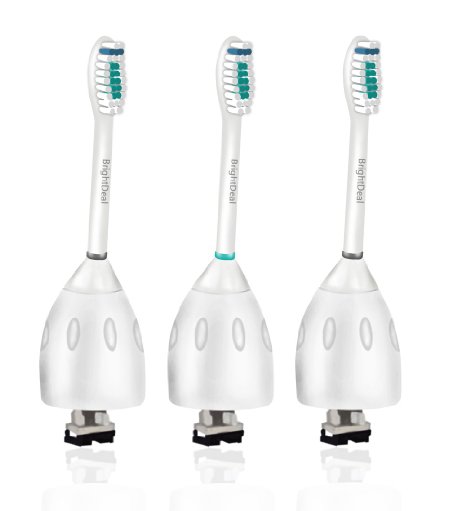 Brightdeal E Series Replacement Heads For Philips Sonicare Essence, Xtreme, Elite, Advance (3-pack)