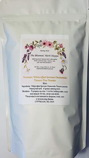 Wildcrafted German Chamomile Flowers Dried Powder |16oz 1lb | USA | Fine Powder Aromatic Potent | Tea | White Label Herbs |