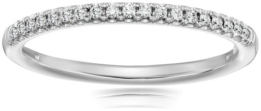 10k White Gold and Diamond Prong Anniversary Ring (1/10 cttw, I-J Color, I3 Clarity)