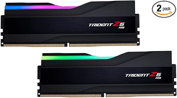 G.SKILL Trident Z5 RGB Series (Intel XMP 3.0) DDR5 RAM 64GB (2x32GB) 6000MT/s CL36-36-36-96 1.35V Desktop Computer Memory UDIMM - Matte Black (F5-6000J3636F32GX2-TZ5RK)