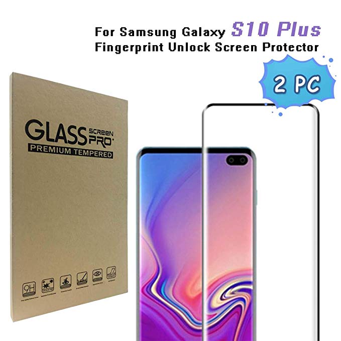 Galaxy S10 Plus(6.4in) Screen Protector,Case-Friendly,Ultra-Clear,Bubble-Free Tempered Glass Screen Protector for Samsung S10 Plus