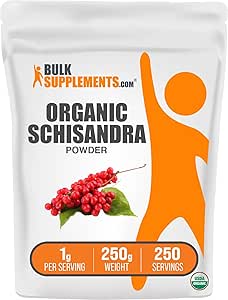 BulkSupplements.com Organic Schisandra Powder - Schisandra Supplement, Schisandra Organic Powder - from Schisandra Berry, Gluten Free - 1000mg per Serving, 250g (8.8 oz) (Pack of 1)