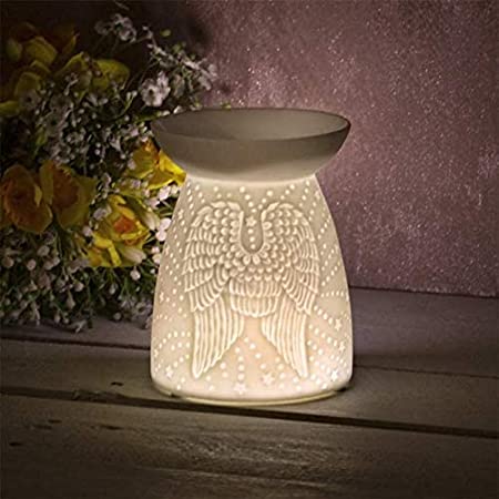 Wax Melt Oil Burner Tealight Holder Diffuser Ornament Aromatherapy Gift (Angel Wings)