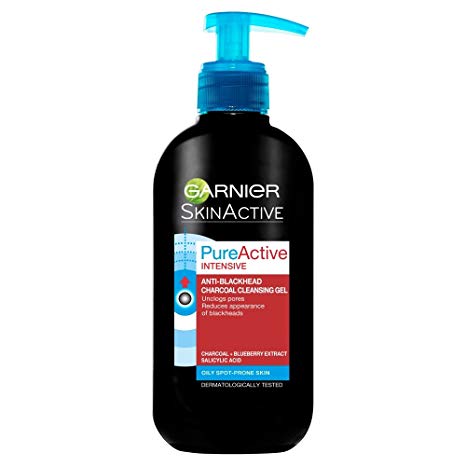 Garnier Pure Active Intensive Anti-Blackhead Charcoal Gel Wash, 200 ml