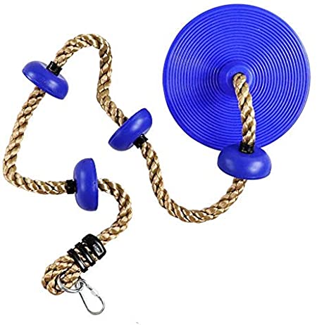 E EVERKING Kingdom Climbing Rope with Platforms and Disc Swing Seat Set Playground Accessories Including Hanging Strap &Carabiner 220lb Weight Capacity