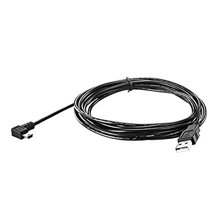 LARRITS 15FT Mini USB Cable 90 Degree Right Angle Data Power Supply Charge Cord Extra Long For Garmin Dash Cam Car GPS Navigator Dashcam DVR Camera Camcorder