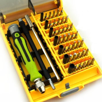 Lsgoodcare Yellow 45 in 1 Multi-Magnetic-Bit Screwdriver Set Phone Repair - Professional Precision Opening Tools Kit for iPhone ipad Pro iPod Touch iPad Samsung ect Smart Phone