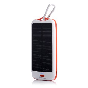 Poweradd™ Apollo2 Dual-Port Portable 10000mAh Solar Panel Charger for iPhone, iPad, iPods, Samsung Galaxy, Most Kinds of Android Smart Phones and Tablets, Gopro Camera and More Other Devices - White