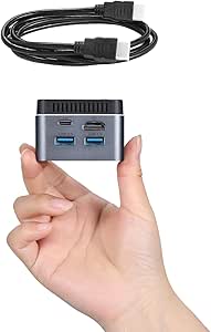 Mini PC J4125 with License Small Size, 8GB RAM 256GB SSD, Mini Computer Support 4K/WIFI5/BT5.0/Type-C/TF Slot for Home/Streaming/Education/Office/Business/Remote Desktop