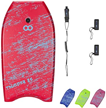 WOOWAVE Bodyboard 33-inch/36-inch/41-inch Super Lightweight Body Board with Premium Coiled Wrist Leash, EPS Core and Slick Bottom, Perfect Surfing for Teens and Adults