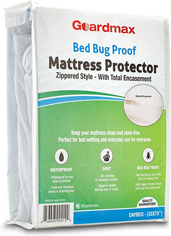 Guardmax Cot Mattress Protector Waterproof, Bed Bug Proof Zippered Style - Cot Cover (33x75)