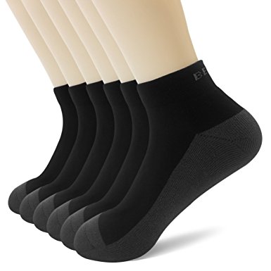 BERING Unisex 6 Pack Athletic Ankle Low Cut Running Socks