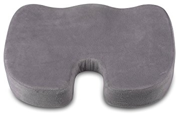 CQ Wellness Breathable Coccyx Orthopedic Comfort Foam Seat Cushion (Gray)