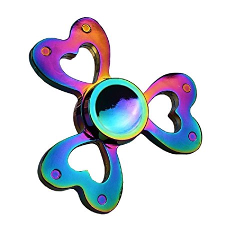 Urberry Heart Design Hand Spinner Alloy Finger Toy Bearing EDC Focus Stress and Anxiety Relief Toy Pink