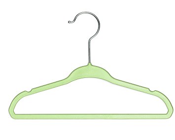 BriaUSA Kid's Hangers Set of 10 Light Green Steel Swivel Hooks -Ultra Slim, Sturdy Saves You Extra Space
