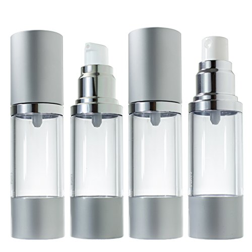 Airless Pump and Spray Bottle Refillable Travel Set - 1 fl oz (4 Pack- 2 each pump and spray)