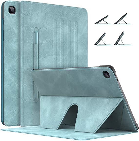 MoKo Tablet Case Compatible With Galaxy Tab S6 Lite 2020, Slim Cover Shell Case with Auto-Wake/Sleep & Pen Holder & Multi-Angle Stand Fit Samsung Galaxy Tab S6 Lite 10.4 2020 SM-P610/P615 - Cloud Blue