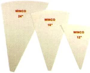 Winco Pastry Bag Cotton with Plastic Coating, 16-Inch, Medium, White