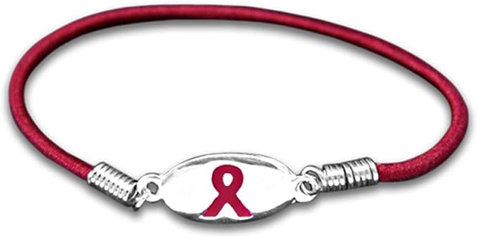 Fundraising For A Cause | Burgundy Stretch Bracelets – Burgundy Ribbon Bracelets for Myleoma Awareness, Sickle Cell Anemia, Meningitis and Hospice Awareness – Fundraising & Awareness