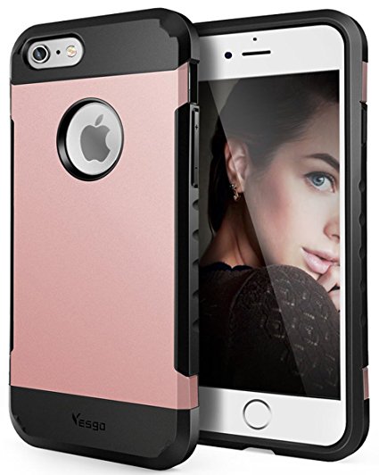 iPhone 8 case, iPhone 7 Case Shockproof Anti-Scratch Protective Heavy Duty Dual layer Rugged Cover Non-slip Grip Case for iPhone 8/7-Rose Gold