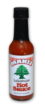 Makiz Lebanese All Purpose Spicy Gourmet Hot Pepper Sauce With Garlic 5 oz (No Vinegar With Spicy And Sweet Flavor) MADE IN THE USA