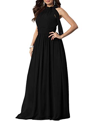 Aofur New Lace Long Chiffon Formal Evening Bridesmaid Dresses Maxi Party Ball Prom Gown Dress Plus Size