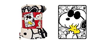 Snoopy Sunglass and Woodstock Plush Throw Blanket 50"x60"