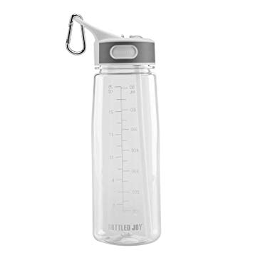 BOTTLED JOY Water Bottle, Reusable Sports Water Bottle with Straw and Handle BPA-Free Leak Proof Drinking Bottle for Travel Outdoor Hiking Camping, 28 oz 800ml