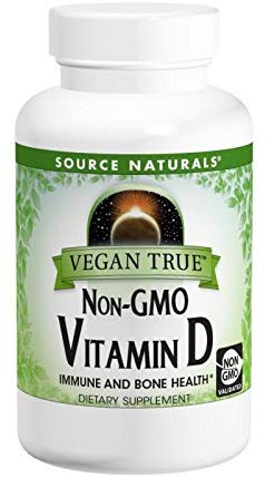 Source Naturals Vegan True Non-GMO Vitamin D 1000IU, Immune & Bone Support - 60 Tablets