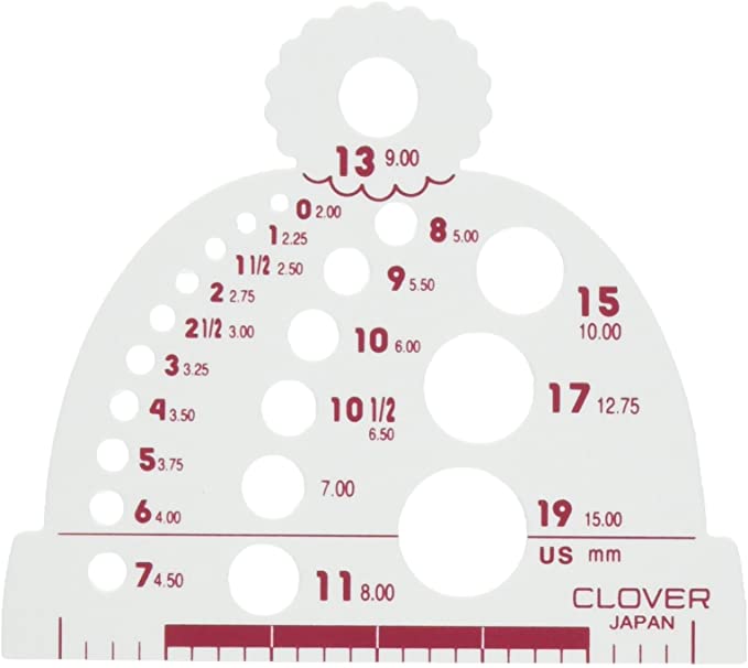 CLOVER 3147 Knitting Needle Gauge , White