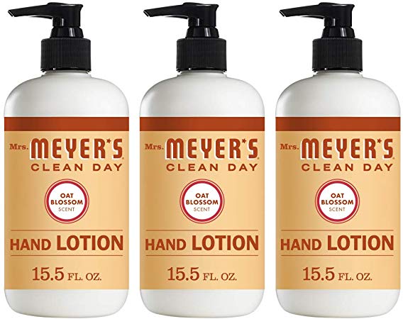 Mrs. Meyer’s Clean Day Hand Lotion, Oat Blossom Scent, 12 Ounce Bottle (Pack of 3)