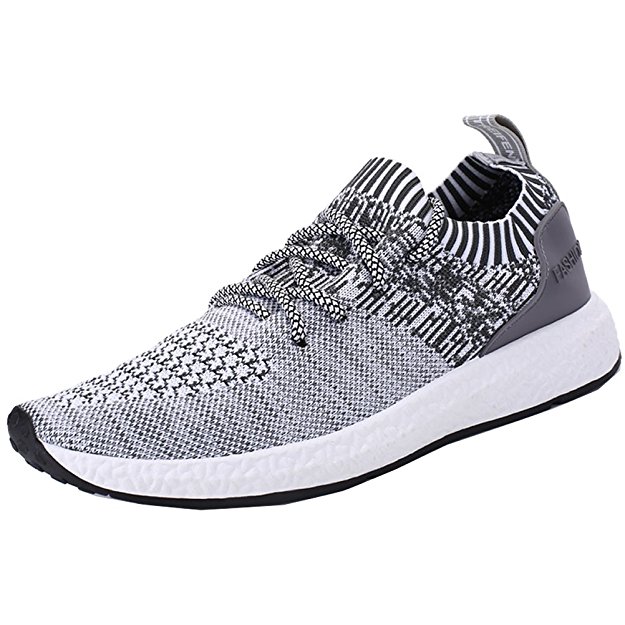 ROMENSI Men's Knit Lightweight Running Shoes Soft Sole Casual Athletic Tennis Walking Sneakers US6.5-12