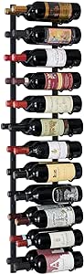 Wine Enthusiast N'FINITY 24 Bottle Wall Mounted Metal Wine Rack – Label Forward Wine Rack with Easy Installation - 4' Tall, 2 Column Deep (Black)