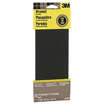 3M 9089NA Drywall Sanding Screen, 4 3/16in x 11 1/4 in, 2-Sheet Fine-Grit