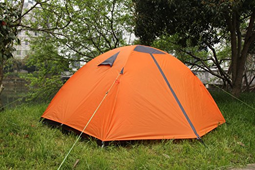 Gazelle Outdoors Backpack 3 Persons Double Layer ALUMINUM POLES Waterproof Camping Hiking Tent with Rainfly