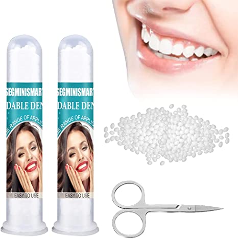 Tooth Filling Repair Kit,Temporary Tooth Filling,Temporary Tooth Repair Kit,Dental Repair Kit,Moldable False Teeth for Fixing Filling Missing Broken Tooth 2PC