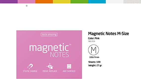 Tesla Amazing Magnetic Notes M-size (100x74)mm (Pink)