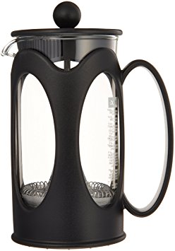 Bodum Kenya French Press Coffee Maker, Borosilicate Glass - 3-Cup (0.35 L), Black