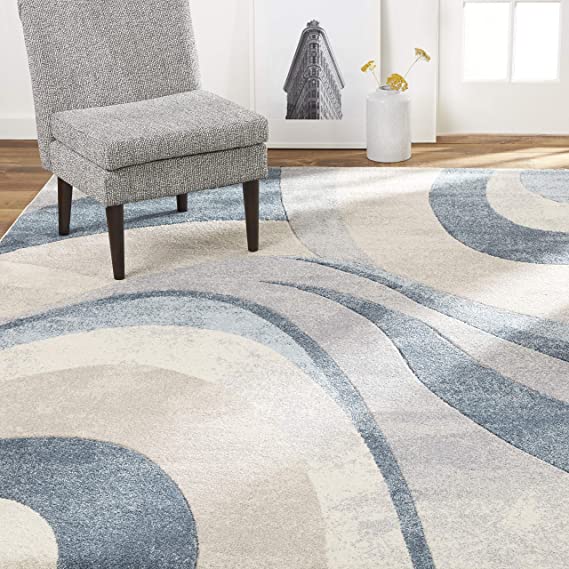 Home Dynamix Tribeca Slade Modern Area Rug, Abstract Blue 7'10"x10'6"