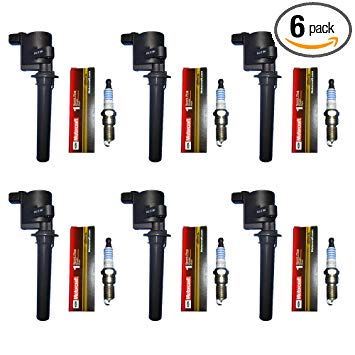 6 Motorcraft Spark Plugs SP493   6 ADP Ignition Coils For Ford, Mazda, and Mercury DG513 DG500 FD502