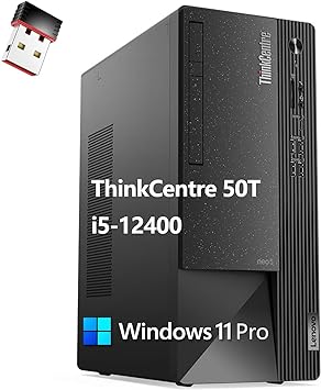 Lenovo ThinkCentre 50T Tower Business Desktop Computer, Intel Hexa-Core i5-12400 CPU (Beat i7-11700), 64GB DDR4 RAM, 1TB PCIe SSD, DVDRW, USB WiFi Adapter, Ethernet, Windows 11 Pro, Tichang