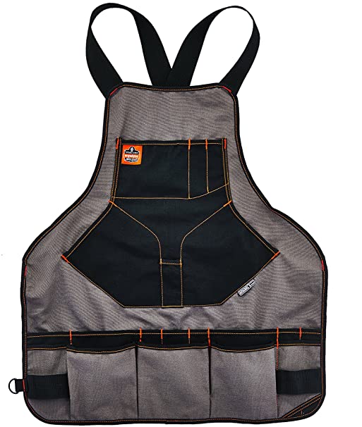 Ergodyne Arsenal 5704 Torso Length Work Tool Apron, 22-Pockets, Gray