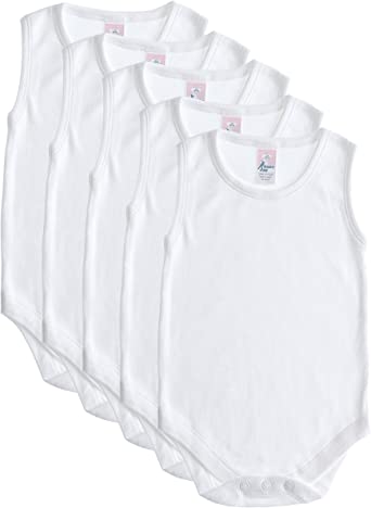 Baby Jay 5 Pack Sleeveless Onesie for Babies and Toddlers - Premium Soft Cotton Bodysuit for Boys and Girls