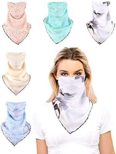 6 Pieces Sun Protection Face Covers Balaclava Breathable Neck Gaiters for Women