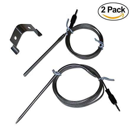 Replacement Temperature Probes for Wireless BBQ/Oven Thermometers - Cappec, iGrill, iGrill2, iGrill3, iGrill Mini, and Thermopro (Ambient and Meat Probe with Clip)
