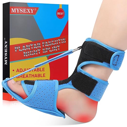 MYSEXY Plantar Fasciitis Night Splint - Upgraded Plantar Fasciitis Relief Braces For Women And Men Day Night - Ankle Brace Arch Support Achilles Tendonitis Relief Foot Drop Heel Pain Relief Comfortable & Adjustable