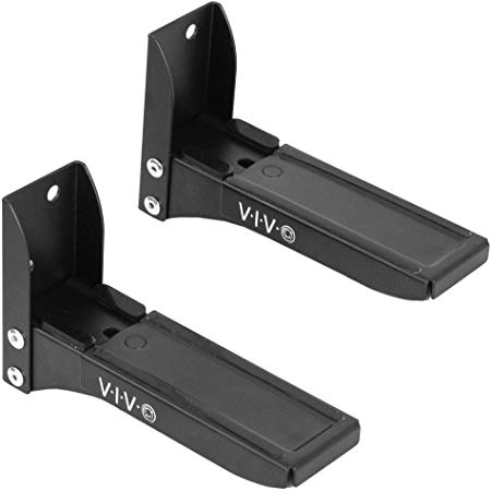 VIVO Black Steel Universal Dual Soundbar Wall Mount L Brackets | Adjustable Extending Speaker Arm Holders (Mount-SPSB4)