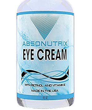 Absonutrix Anti-Aging Eye Cream, Skin Moisturizer with Retinol & Vitamin E for Wrinkles, Fine Lines, Crows Feet, Dark Circles, Bags & Puffiness, for Under & Around Eyes, Made in the USA, 1 Fl. Oz