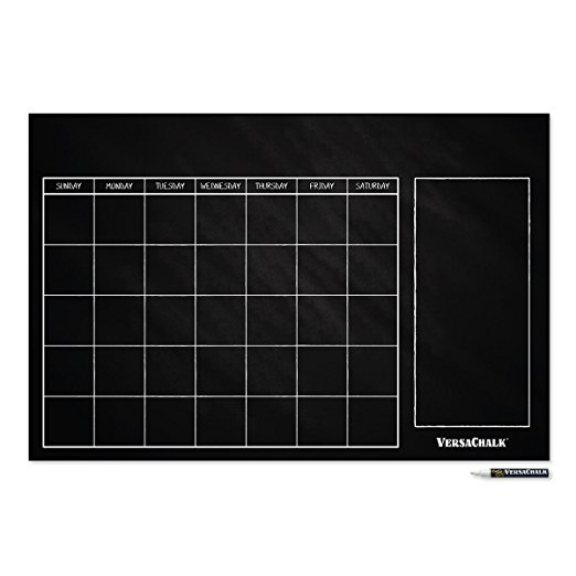 Large Erasable Chalkboard Calendar Wall Decal Sticker - 24"x 36" (Classic Style) by VersaChalk