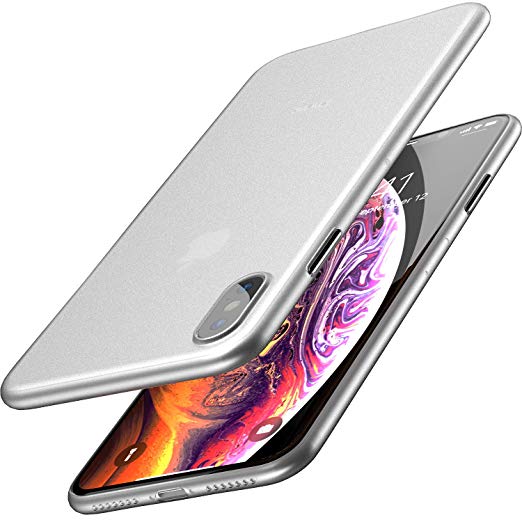 TOZO for iPhone XS Case 5.8 Inch (2018) Ultra-Thin Hard Cover Slim Fit [0.35mm] World's Thinnest Protect Bumper for iPhone XS [ Semi-Transparent ] Lightweight [Matte Finish White]